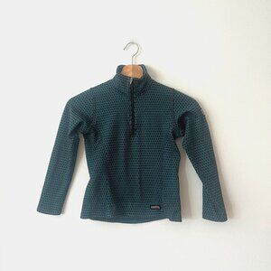 Kerrits Equestrain 1/2 Zip Fleece Pullover Black/Blue Girl's Youth Size Small